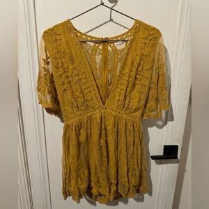3/$20 Mustard Lace Romper